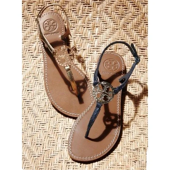 TORY BURCH Violet Metallic Thong Sandal Flip Flop Flats, Size 10